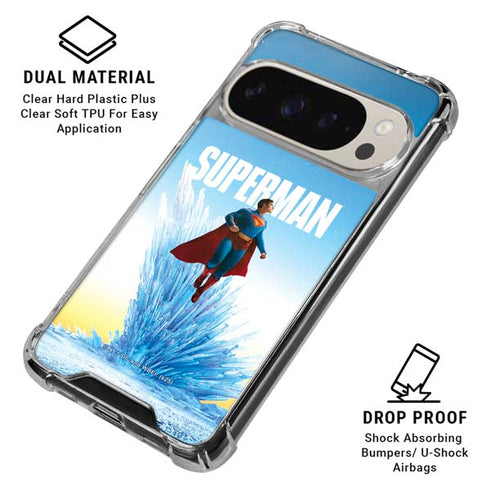 Superman 2025 Fortress of Solitude Classic Rise Google Pixel 9 Pro XL Clear Case